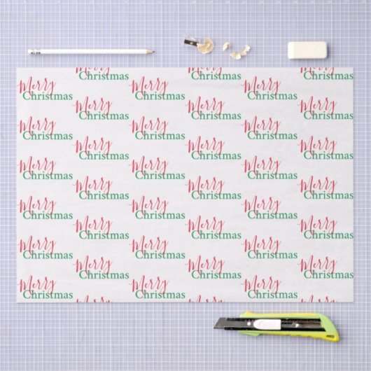 Traditionele rode en groene vrolijke kerst tissuepapier (Craft)