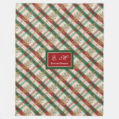 Traditionele rode en groene waterverf gingham deke fleece deken (Voorkant)