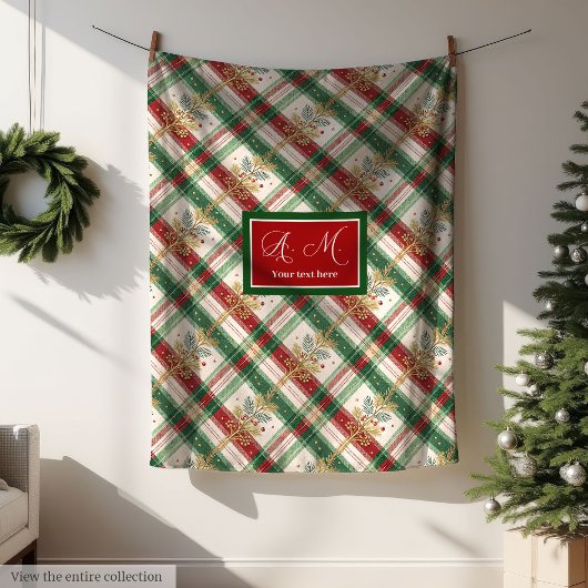 Traditionele rode en groene waterverf gingham deke fleece deken