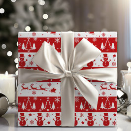 Traditionele rode en witte kerst cadeaupapier