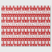 Traditionele rode en witte kerst cadeaupapier (Vlak)