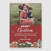 Traditionele rode familiefoto kerstgroet (Voorkant)