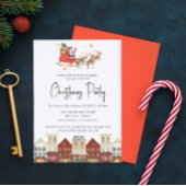 Traditionele rode feestelijke familie santa kerst kaart