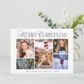 Traditionele rode geruite vakantiefotokaart feestdagenkaart (Staand voorkant)