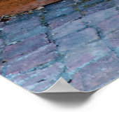 Traditionele rode geverfde houten deur en porchdoo poster (Hoek)