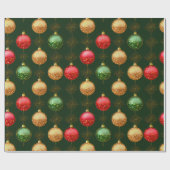 Traditionele rode gouden en groene Ornamenten Cadeaupapier (Vlak)