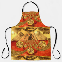 Traditionele rode gouden gele Afrikaanse kleuren Schort