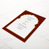 Traditionele Rode & Gouden Mehendi Ceremonie India Folie Uitnodiging (Gedraaid)