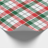 Traditionele rode groene feestdag kerst cadeaupapier (Hoek)