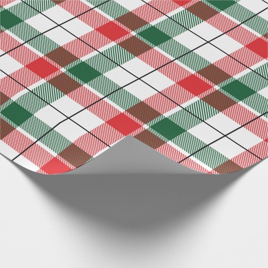 Traditionele rode groene feestdag kerst cadeaupapier (Hoek)