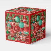 Traditionele rode groene geruite vakantie bedankdoosjes (Voorkant Zijde)