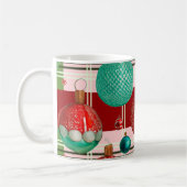 Traditionele rode groene geruite vakantie koffiemok (Links)