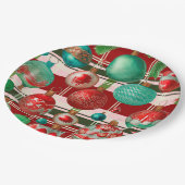 Traditionele rode groene geruite vakantie papieren bordje (Gekanteld)