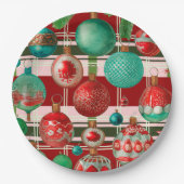 Traditionele rode groene geruite vakantie papieren bordje (Voorkant)