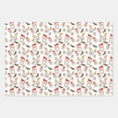 Traditionele Rode Groene Kerst Gingerbread Santa Inpakpapier Vel (Voorkant 3)