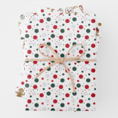 Traditionele Rode Groene Kerst Gingerbread Santa Inpakpapier Vel (In situ)