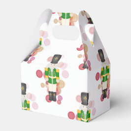 Traditionele rode & groene kerst notenkraker bedankdoosjes