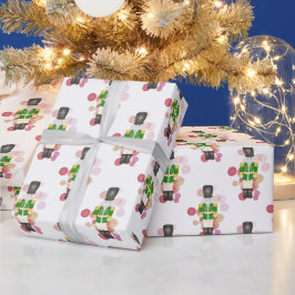Traditionele rode & groene kerst notenkraker cadeaupapier