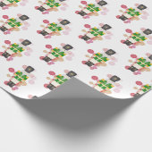 Traditionele rode & groene kerst notenkraker cadeaupapier (Hoek)