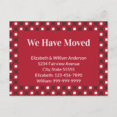 Traditionele rode groene kerst zijn we verhuisd briefkaart (Voorkant)