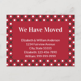 Traditionele rode groene kerst zijn we verhuisd briefkaart