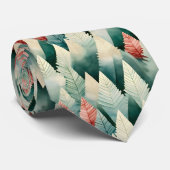 Traditionele rode groene Waterverf kerstboom Stropdas (Opgerold)