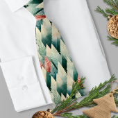 Traditionele rode groene Waterverf kerstboom Stropdas