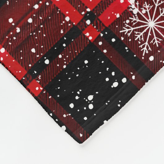 Traditionele rode kerst Plaid met sneeuwvlokken Fleece Deken (Hoek)