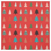 Traditionele rode kerstbomen roze stof (Swatch)