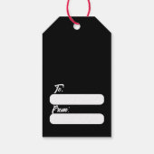 Traditionele rode kerstpunsettia met sneeuw cadeaulabel (Achterkant)