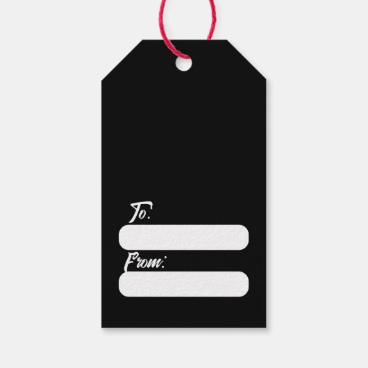 Traditionele rode kerstpunsettia met sneeuw cadeaulabel (Achterkant)