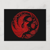 Traditionele rode Phoenix Cirkel Briefkaart (Voorkant)