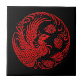 Traditionele rode Phoenix Cirkel Tegeltje (Voorkant)