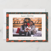 Traditionele Rode Poinsettia Foto Kerstmis Feestdagenkaart (Voorkant)