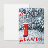 Traditionele rode postbus en sneeuw op bomen (Voorkant / Achterkant)