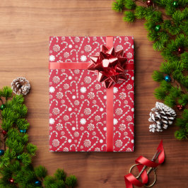 Traditionele rode snoepriet cadeaupapier