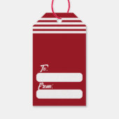 TRADITIONELE RODE & WITTE CANDY CANE KERST CADEAULABEL (Achterkant)