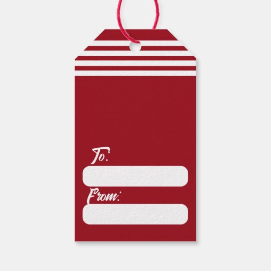 TRADITIONELE RODE & WITTE CANDY CANE KERST CADEAULABEL (Achterkant)