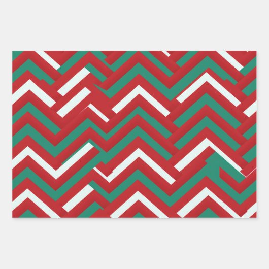 Traditionele rode witte en groene kerst inpakpapier vel (Voorkant 2)