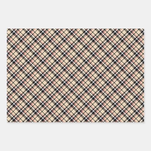 Traditionele rode zwarte witte tapuit beige beige  inpakpapier vel (Voorkant 3)