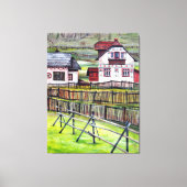 Traditionele Roemeense dorpshandgeschilderde wandk Canvas Afdruk (Voorkant)