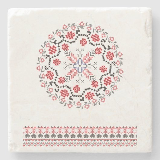 Traditionele Roemeense volksmotieven Roemenië 1 Stenen Onderzetter (Voorkant)