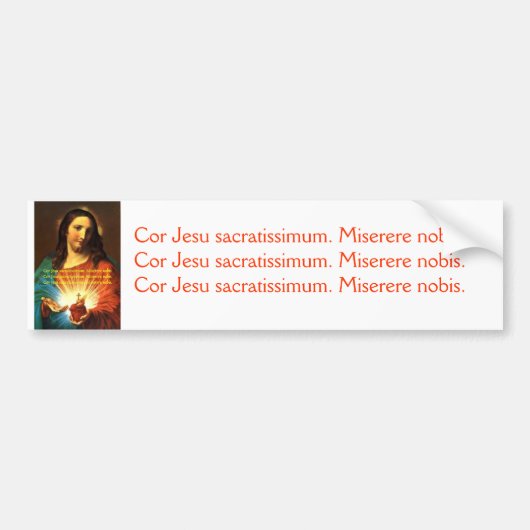TRADITIONELE ROMAN CATHOLIC SACRED HEART OF JESUS BUMPERSTICKER (Voorkant)
