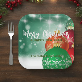 Traditionele Rood Groene Kerstversiering Kerstfees Papieren Bordje