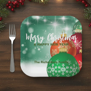 Traditionele Rood Groene Kerstversiering Kerstfees Papieren Bordje