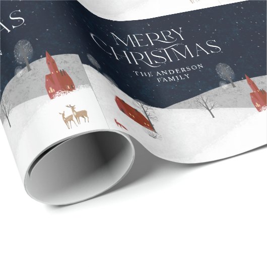 Traditionele roodbruine winterkerst cadeaupapier (Rol Hoek)