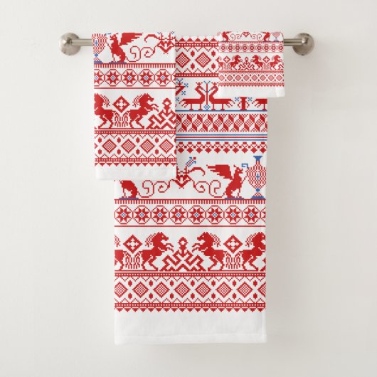 Traditionele roodrussische versiering bad handdoek (Insitu)