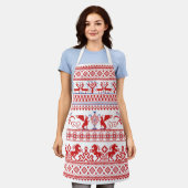 Traditionele roodrussische versiering schort (Gedragen)