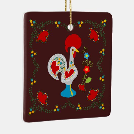 Traditionele Rooster van Barcelona Happy Birthday Keramisch Ornament (Rechts)