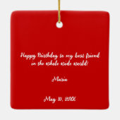 Traditionele Rooster van Barcelona Happy Birthday Keramisch Ornament (Achterkant)